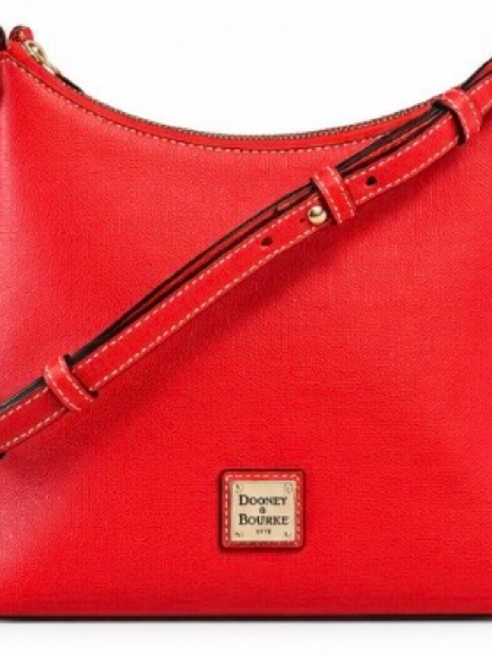 Dooney & Bourke Red Leather Shoulder Bag with Adjustable Strap